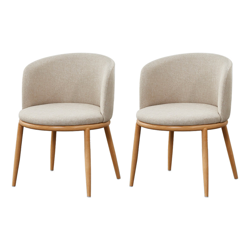 Scandinavian Home Side Chair Parsons Back Metal Upholstered Dining Room Chair Off-White 2 Piece Set Clearhalo ' kitchen&dining_furn' 'Dining Chairs' 'Dining Tables & Seating' 'dining_chair' 'furn' 'furn_dining_chair' 'Furniture' 'furniture_dining_chair' 'Kitchen & Dining Furniture' 'kitchen' 3827087