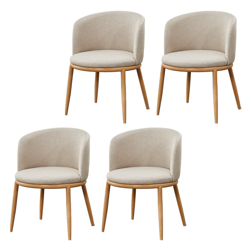 Scandinavian Home Side Chair Parsons Back Metal Upholstered Dining Room Chair Off-White 4 Piece Set Clearhalo ' kitchen&dining_furn' 'Dining Chairs' 'Dining Tables & Seating' 'dining_chair' 'furn' 'furn_dining_chair' 'Furniture' 'furniture_dining_chair' 'Kitchen & Dining Furniture' 'kitchen' 3827090