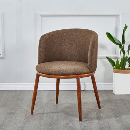 Scandinavian Home Side Chair Parsons Back Metal Upholstered Dining Room Chair Coffee 1 Piece Clearhalo ' kitchen&dining_furn' 'Dining Chairs' 'Dining Tables & Seating' 'dining_chair' 'furn' 'furn_dining_chair' 'Furniture' 'furniture_dining_chair' 'Kitchen & Dining Furniture' 'kitchen' 3827097