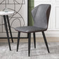 Scandinavian Home Side Chair Wingback Metal Upholstered Dining Room Chair Dark Gray 1 Piece Clearhalo ' kitchen&dining_furn' 'Dining Chairs' 'Dining Tables & Seating' 'dining_chair' 'furn' 'furn_dining_chair' 'Furniture' 'furniture_dining_chair' 'Kitchen & Dining Furniture' 'kitchen' 3827101