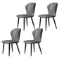Scandinavian Home Side Chair Wingback Metal Upholstered Dining Room Chair Dark Gray 4 Piece Set Clearhalo ' kitchen&dining_furn' 'Dining Chairs' 'Dining Tables & Seating' 'dining_chair' 'furn' 'furn_dining_chair' 'Furniture' 'furniture_dining_chair' 'Kitchen & Dining Furniture' 'kitchen' 3827104