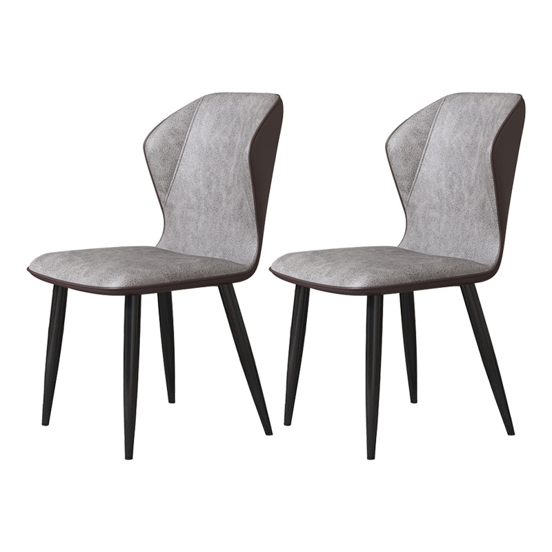 Scandinavian Home Side Chair Wingback Metal Upholstered Dining Room Chair Light Gray 2 Piece Set Clearhalo ' kitchen&dining_furn' 'Dining Chairs' 'Dining Tables & Seating' 'dining_chair' 'furn' 'furn_dining_chair' 'Furniture' 'furniture_dining_chair' 'Kitchen & Dining Furniture' 'kitchen' 3827108