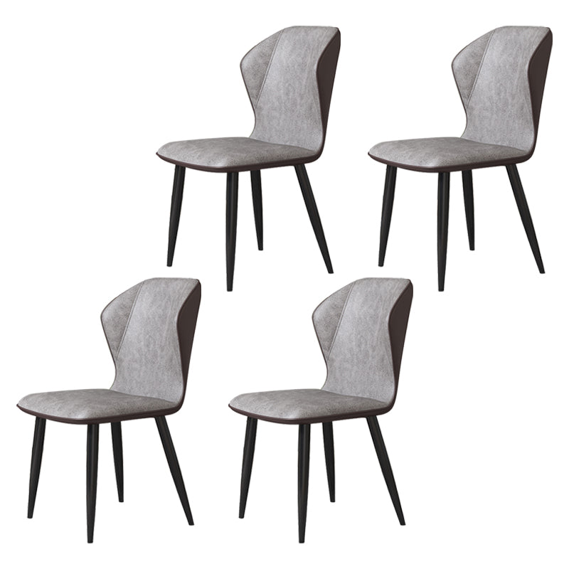 Scandinavian Home Side Chair Wingback Metal Upholstered Dining Room Chair Light Gray 4 Piece Set Clearhalo ' kitchen&dining_furn' 'Dining Chairs' 'Dining Tables & Seating' 'dining_chair' 'furn' 'furn_dining_chair' 'Furniture' 'furniture_dining_chair' 'Kitchen & Dining Furniture' 'kitchen' 3827110