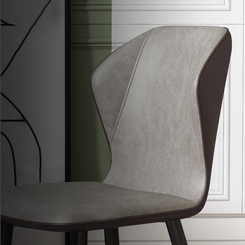 Scandinavian Home Side Chair Wingback Metal Upholstered Dining Room Chair Clearhalo ' kitchen&dining_furn' 'Dining Chairs' 'Dining Tables & Seating' 'dining_chair' 'furn' 'furn_dining_chair' 'Furniture' 'furniture_dining_chair' 'Kitchen & Dining Furniture' 'kitchen' 3827115