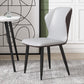 Scandinavian Home Side Chair Wingback Metal Upholstered Dining Room Chair Silver Gray 1 Piece Clearhalo ' kitchen&dining_furn' 'Dining Chairs' 'Dining Tables & Seating' 'dining_chair' 'furn' 'furn_dining_chair' 'Furniture' 'furniture_dining_chair' 'Kitchen & Dining Furniture' 'kitchen' 3827133