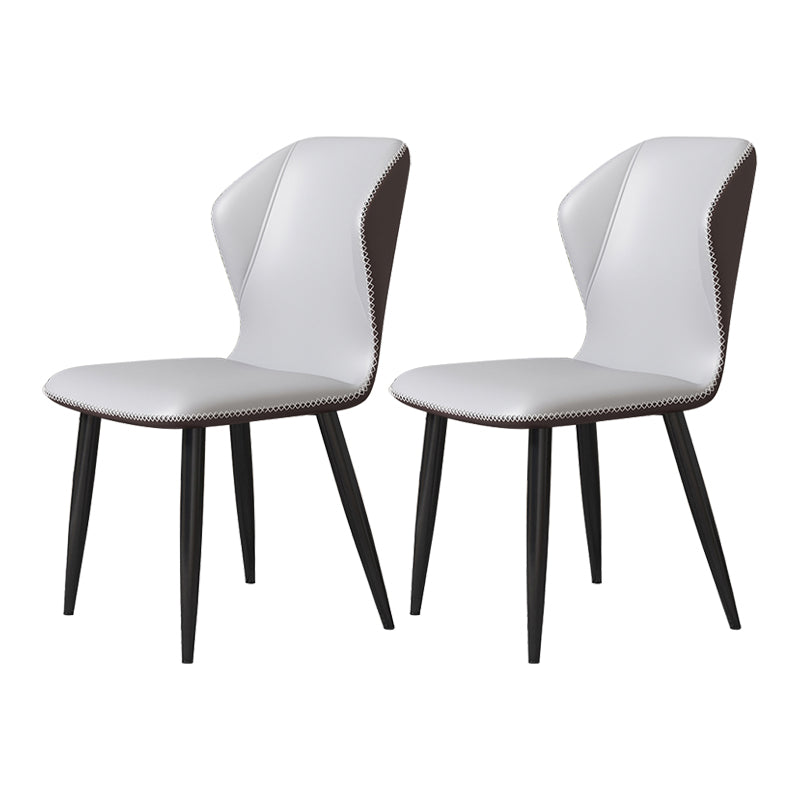 Scandinavian Home Side Chair Wingback Metal Upholstered Dining Room Chair Silver Gray 2 Piece Set Clearhalo ' kitchen&dining_furn' 'Dining Chairs' 'Dining Tables & Seating' 'dining_chair' 'furn' 'furn_dining_chair' 'Furniture' 'furniture_dining_chair' 'Kitchen & Dining Furniture' 'kitchen' 3827134