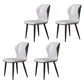 Scandinavian Home Side Chair Wingback Metal Upholstered Dining Room Chair Silver Gray 4 Piece Set Clearhalo ' kitchen&dining_furn' 'Dining Chairs' 'Dining Tables & Seating' 'dining_chair' 'furn' 'furn_dining_chair' 'Furniture' 'furniture_dining_chair' 'Kitchen & Dining Furniture' 'kitchen' 3827135