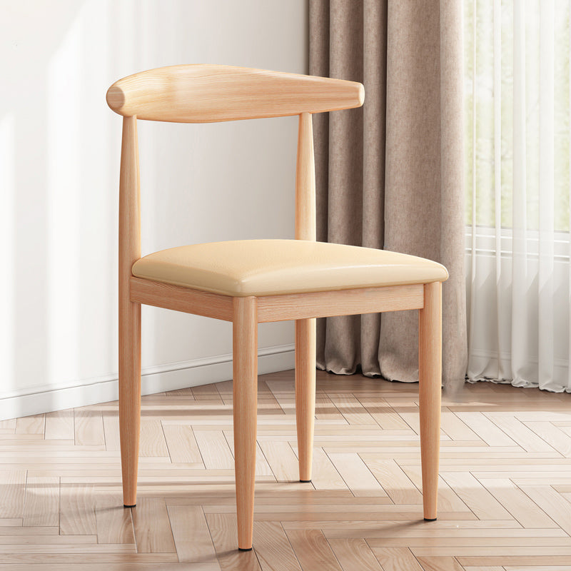 Modern Indoor-Outdoor Metal Chair Dining Room Armless Cow Horn Open Back Dining Side Chair Off-White 1 Piece Clearhalo ' kitchen&dining_furn' 'Dining Chairs' 'Dining Tables & Seating' 'dining_chair' 'furn' 'furn_dining_chair' 'Furniture' 'furniture_dining_chair' 'Kitchen & Dining Furniture' 'kitchen' 3827137