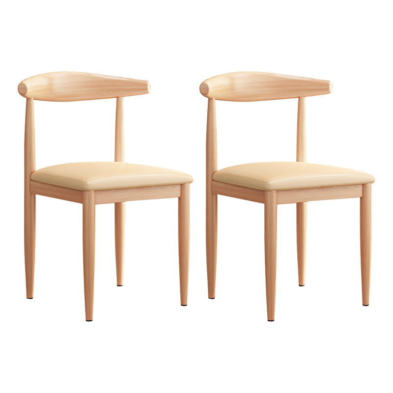 Modern Indoor-Outdoor Metal Chair Dining Room Armless Cow Horn Open Back Dining Side Chair Off-White 2 Piece Set Clearhalo ' kitchen&dining_furn' 'Dining Chairs' 'Dining Tables & Seating' 'dining_chair' 'furn' 'furn_dining_chair' 'Furniture' 'furniture_dining_chair' 'Kitchen & Dining Furniture' 'kitchen' 3827139