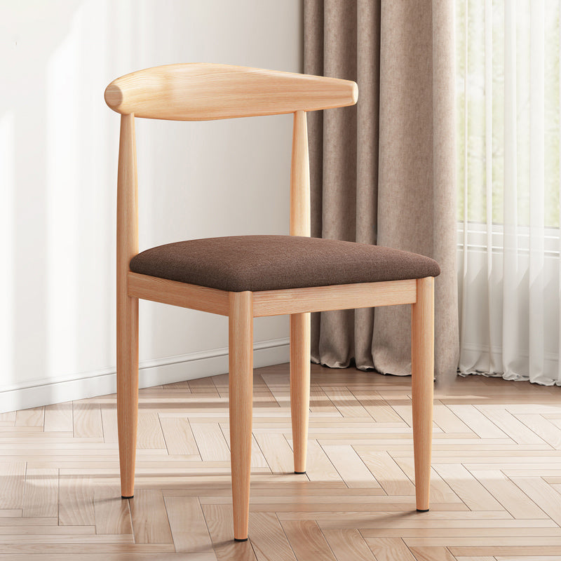 Modern Indoor-Outdoor Metal Chair Dining Room Armless Cow Horn Open Back Dining Side Chair Light Coffee 1 Piece Clearhalo ' kitchen&dining_furn' 'Dining Chairs' 'Dining Tables & Seating' 'dining_chair' 'furn' 'furn_dining_chair' 'Furniture' 'furniture_dining_chair' 'Kitchen & Dining Furniture' 'kitchen' 3827142