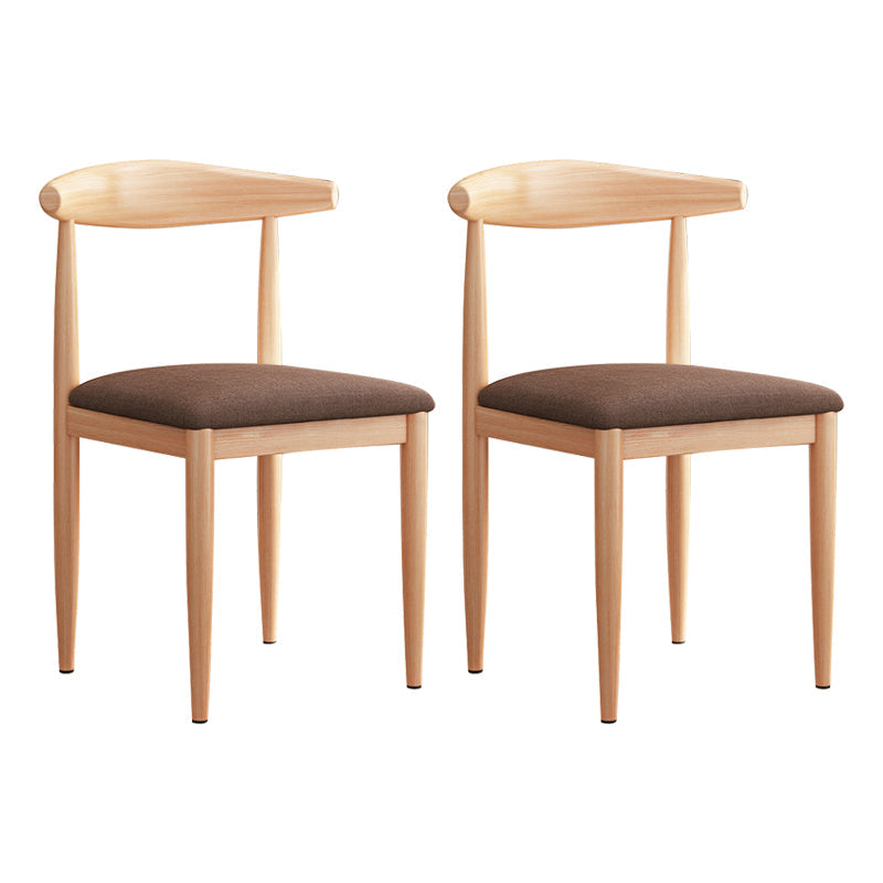 Modern Indoor-Outdoor Metal Chair Dining Room Armless Cow Horn Open Back Dining Side Chair Light Coffee 2 Piece Set Clearhalo ' kitchen&dining_furn' 'Dining Chairs' 'Dining Tables & Seating' 'dining_chair' 'furn' 'furn_dining_chair' 'Furniture' 'furniture_dining_chair' 'Kitchen & Dining Furniture' 'kitchen' 3827145