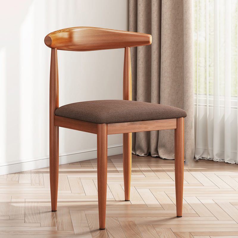 Modern Indoor-Outdoor Metal Chair Dining Room Armless Cow Horn Open Back Dining Side Chair Coffee 1 Piece Clearhalo ' kitchen&dining_furn' 'Dining Chairs' 'Dining Tables & Seating' 'dining_chair' 'furn' 'furn_dining_chair' 'Furniture' 'furniture_dining_chair' 'Kitchen & Dining Furniture' 'kitchen' 3827148