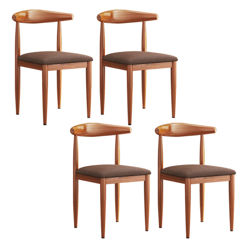 Modern Indoor-Outdoor Metal Chair Dining Room Armless Cow Horn Open Back Dining Side Chair Coffee 4 Piece Set Clearhalo ' kitchen&dining_furn' 'Dining Chairs' 'Dining Tables & Seating' 'dining_chair' 'furn' 'furn_dining_chair' 'Furniture' 'furniture_dining_chair' 'Kitchen & Dining Furniture' 'kitchen' 3827153