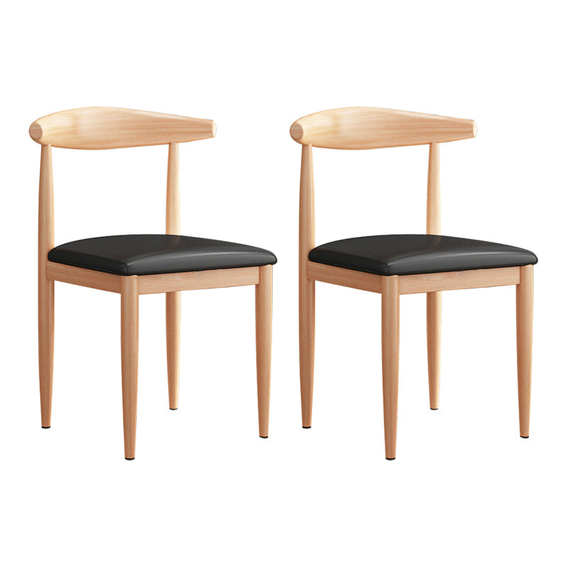 Modern Indoor-Outdoor Metal Chair Dining Room Armless Cow Horn Open Back Dining Side Chair Matte Black 2 Piece Set Clearhalo ' kitchen&dining_furn' 'Dining Chairs' 'Dining Tables & Seating' 'dining_chair' 'furn' 'furn_dining_chair' 'Furniture' 'furniture_dining_chair' 'Kitchen & Dining Furniture' 'kitchen' 3827162