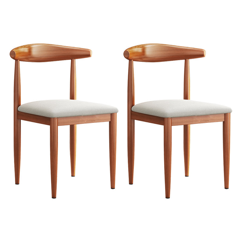 Modern Indoor-Outdoor Metal Chair Dining Room Armless Cow Horn Open Back Dining Side Chair Gray-Khaki 2 Piece Set Clearhalo ' kitchen&dining_furn' 'Dining Chairs' 'Dining Tables & Seating' 'dining_chair' 'furn' 'furn_dining_chair' 'Furniture' 'furniture_dining_chair' 'Kitchen & Dining Furniture' 'kitchen' 3827165