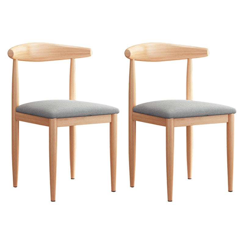 Modern Indoor-Outdoor Metal Chair Dining Room Armless Cow Horn Open Back Dining Side Chair Light Gray 2 Piece Set Clearhalo ' kitchen&dining_furn' 'Dining Chairs' 'Dining Tables & Seating' 'dining_chair' 'furn' 'furn_dining_chair' 'Furniture' 'furniture_dining_chair' 'Kitchen & Dining Furniture' 'kitchen' 3827168