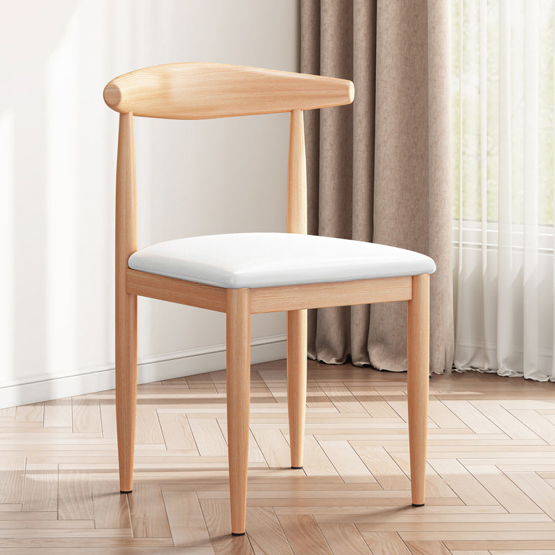 Modern Indoor-Outdoor Metal Chair Dining Room Armless Cow Horn Open Back Dining Side Chair White 1 Piece Clearhalo ' kitchen&dining_furn' 'Dining Chairs' 'Dining Tables & Seating' 'dining_chair' 'furn' 'furn_dining_chair' 'Furniture' 'furniture_dining_chair' 'Kitchen & Dining Furniture' 'kitchen' 3827173