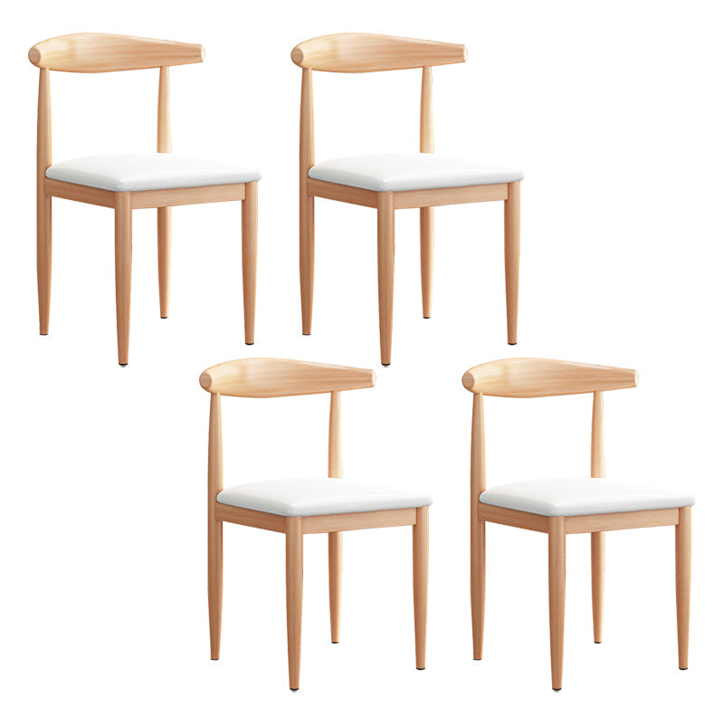 Modern Indoor-Outdoor Metal Chair Dining Room Armless Cow Horn Open Back Dining Side Chair White 4 Piece Set Clearhalo ' kitchen&dining_furn' 'Dining Chairs' 'Dining Tables & Seating' 'dining_chair' 'furn' 'furn_dining_chair' 'Furniture' 'furniture_dining_chair' 'Kitchen & Dining Furniture' 'kitchen' 3827175