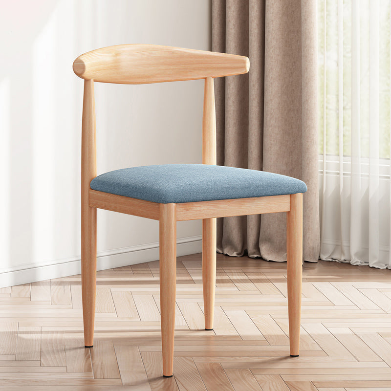 Modern Indoor-Outdoor Metal Chair Dining Room Armless Cow Horn Open Back Dining Side Chair Blue 1 Piece Clearhalo ' kitchen&dining_furn' 'Dining Chairs' 'Dining Tables & Seating' 'dining_chair' 'furn' 'furn_dining_chair' 'Furniture' 'furniture_dining_chair' 'Kitchen & Dining Furniture' 'kitchen' 3827176