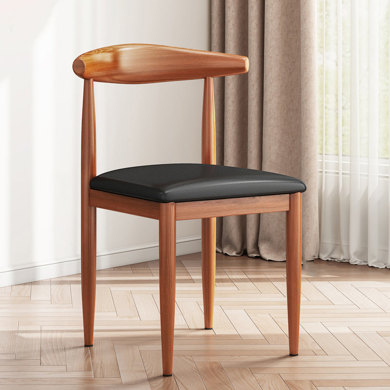 Modern Indoor-Outdoor Metal Chair Dining Room Armless Cow Horn Open Back Dining Side Chair Black 1 Piece Clearhalo ' kitchen&dining_furn' 'Dining Chairs' 'Dining Tables & Seating' 'dining_chair' 'furn' 'furn_dining_chair' 'Furniture' 'furniture_dining_chair' 'Kitchen & Dining Furniture' 'kitchen' 3827182