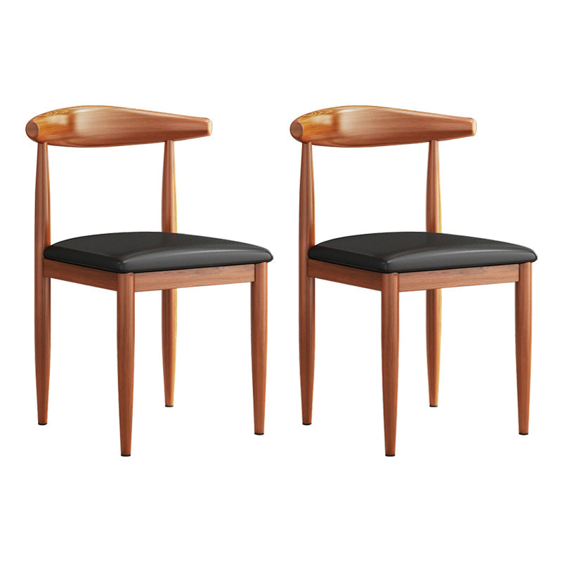 Modern Indoor-Outdoor Metal Chair Dining Room Armless Cow Horn Open Back Dining Side Chair Black 2 Piece Set Clearhalo ' kitchen&dining_furn' 'Dining Chairs' 'Dining Tables & Seating' 'dining_chair' 'furn' 'furn_dining_chair' 'Furniture' 'furniture_dining_chair' 'Kitchen & Dining Furniture' 'kitchen' 3827183