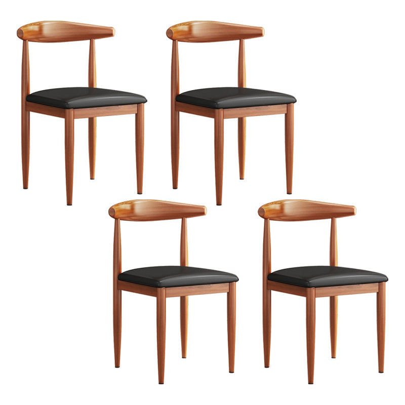 Modern Indoor-Outdoor Metal Chair Dining Room Armless Cow Horn Open Back Dining Side Chair Black 4 Piece Set Clearhalo ' kitchen&dining_furn' 'Dining Chairs' 'Dining Tables & Seating' 'dining_chair' 'furn' 'furn_dining_chair' 'Furniture' 'furniture_dining_chair' 'Kitchen & Dining Furniture' 'kitchen' 3827184
