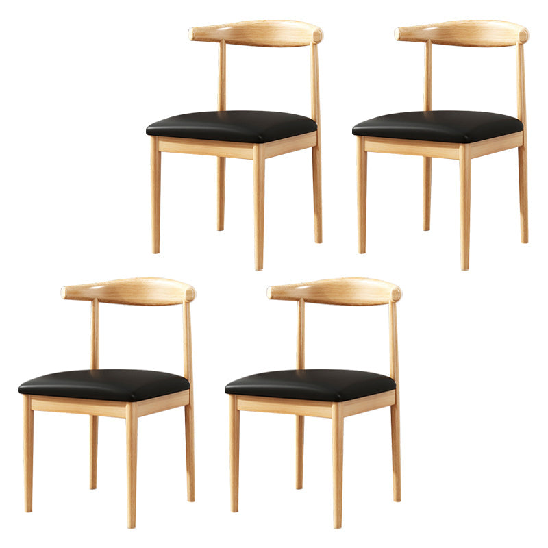 Home Contemporary Side Chair Open Back Metal Upholstered Dining Room Chair Gloss Black 4 Piece Set Clearhalo ' kitchen&dining_furn' 'Dining Chairs' 'Dining Tables & Seating' 'dining_chair' 'furn' 'furn_dining_chair' 'Furniture' 'furniture_dining_chair' 'Kitchen & Dining Furniture' 'kitchen' 3827196