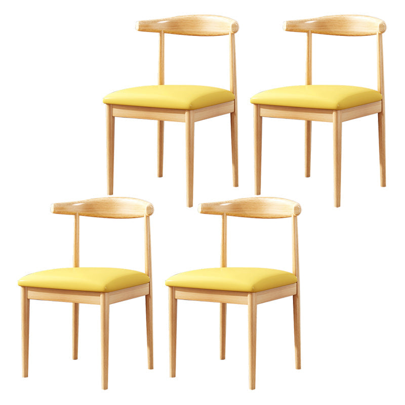 Home Contemporary Side Chair Open Back Metal Upholstered Dining Room Chair Yellow 4 Piece Set Clearhalo ' kitchen&dining_furn' 'Dining Chairs' 'Dining Tables & Seating' 'dining_chair' 'furn' 'furn_dining_chair' 'Furniture' 'furniture_dining_chair' 'Kitchen & Dining Furniture' 'kitchen' 3827202