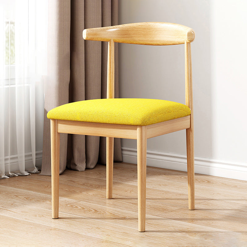 Home Contemporary Side Chair Open Back Metal Upholstered Dining Room Chair Light Yellow 1 Piece Clearhalo ' kitchen&dining_furn' 'Dining Chairs' 'Dining Tables & Seating' 'dining_chair' 'furn' 'furn_dining_chair' 'Furniture' 'furniture_dining_chair' 'Kitchen & Dining Furniture' 'kitchen' 3827204
