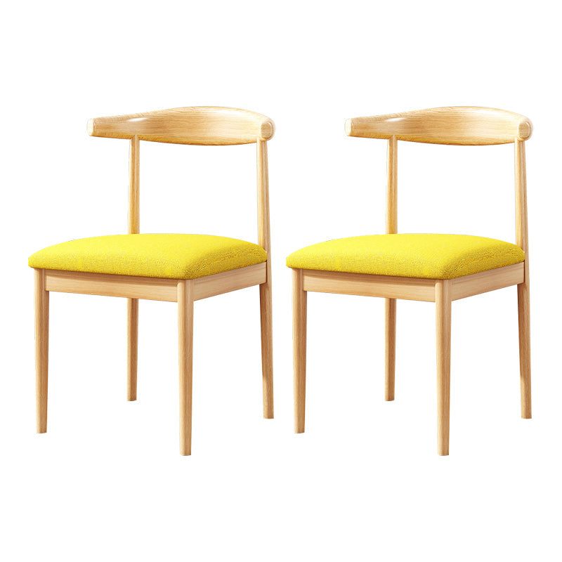 Home Contemporary Side Chair Open Back Metal Upholstered Dining Room Chair Light Yellow 2 Piece Set Clearhalo ' kitchen&dining_furn' 'Dining Chairs' 'Dining Tables & Seating' 'dining_chair' 'furn' 'furn_dining_chair' 'Furniture' 'furniture_dining_chair' 'Kitchen & Dining Furniture' 'kitchen' 3827205