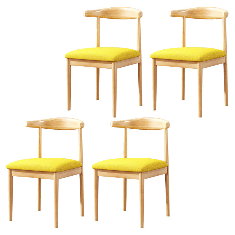 Home Contemporary Side Chair Open Back Metal Upholstered Dining Room Chair Light Yellow 4 Piece Set Clearhalo ' kitchen&dining_furn' 'Dining Chairs' 'Dining Tables & Seating' 'dining_chair' 'furn' 'furn_dining_chair' 'Furniture' 'furniture_dining_chair' 'Kitchen & Dining Furniture' 'kitchen' 3827206