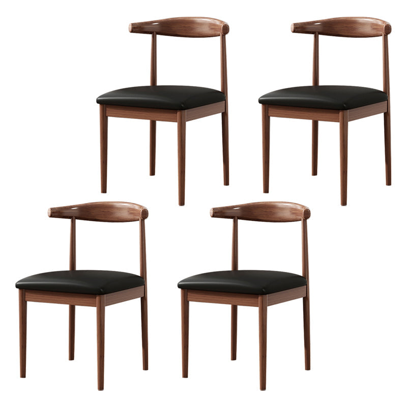 Home Contemporary Side Chair Open Back Metal Upholstered Dining Room Chair Black 4 Piece Set Clearhalo ' kitchen&dining_furn' 'Dining Chairs' 'Dining Tables & Seating' 'dining_chair' 'furn' 'furn_dining_chair' 'Furniture' 'furniture_dining_chair' 'Kitchen & Dining Furniture' 'kitchen' 3827209