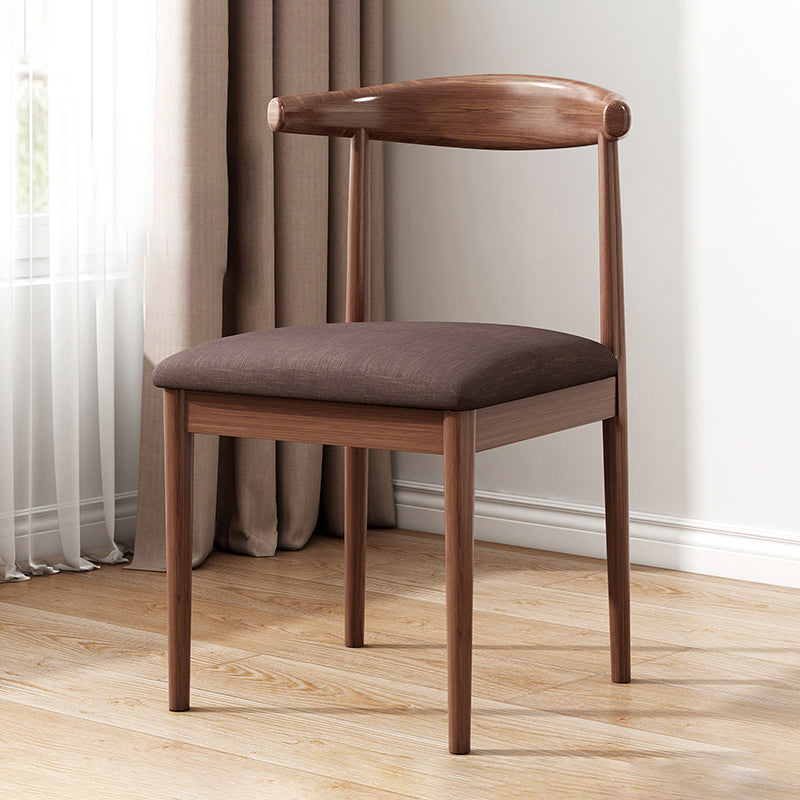 Home Contemporary Side Chair Open Back Metal Upholstered Dining Room Chair Dark Coffee 1 Piece Clearhalo ' kitchen&dining_furn' 'Dining Chairs' 'Dining Tables & Seating' 'dining_chair' 'furn' 'furn_dining_chair' 'Furniture' 'furniture_dining_chair' 'Kitchen & Dining Furniture' 'kitchen' 3827210