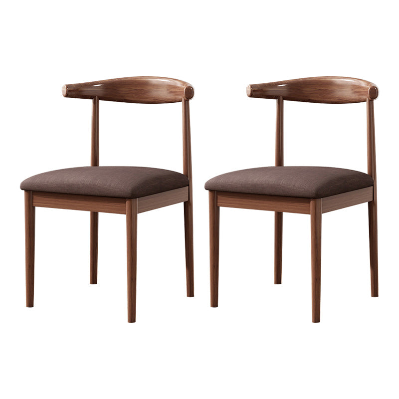 Home Contemporary Side Chair Open Back Metal Upholstered Dining Room Chair Dark Coffee 2 Piece Set Clearhalo ' kitchen&dining_furn' 'Dining Chairs' 'Dining Tables & Seating' 'dining_chair' 'furn' 'furn_dining_chair' 'Furniture' 'furniture_dining_chair' 'Kitchen & Dining Furniture' 'kitchen' 3827211