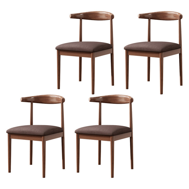 Home Contemporary Side Chair Open Back Metal Upholstered Dining Room Chair Dark Coffee 4 Piece Set Clearhalo ' kitchen&dining_furn' 'Dining Chairs' 'Dining Tables & Seating' 'dining_chair' 'furn' 'furn_dining_chair' 'Furniture' 'furniture_dining_chair' 'Kitchen & Dining Furniture' 'kitchen' 3827212