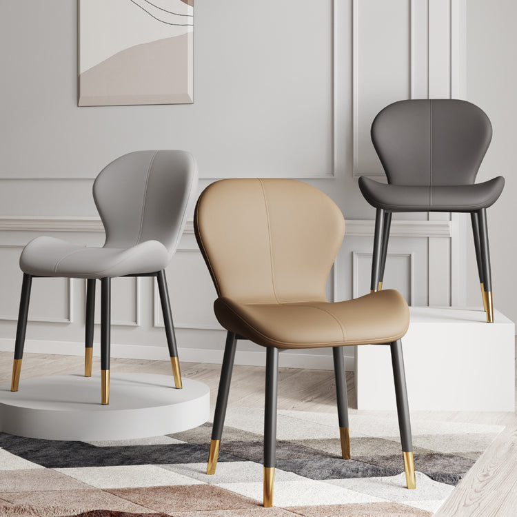 Leather Contemporary Home Side Chair Wingback Matte Finish Dining Chair Clearhalo ' kitchen&dining_furn' 'Dining Chairs' 'Dining Tables & Seating' 'dining_chair' 'furn' 'furn_dining_chair' 'Furniture' 'furniture_dining_chair' 'Kitchen & Dining Furniture' 'kitchen' 3827231