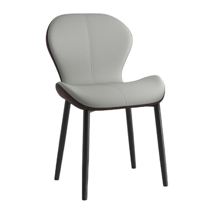 Leather Contemporary Home Side Chair Wingback Matte Finish Dining Chair Grey 1 Piece Black Clearhalo ' kitchen&dining_furn' 'Dining Chairs' 'Dining Tables & Seating' 'dining_chair' 'furn' 'furn_dining_chair' 'Furniture' 'furniture_dining_chair' 'Kitchen & Dining Furniture' 'kitchen' 3827232