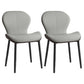 Leather Contemporary Home Side Chair Wingback Matte Finish Dining Chair Grey 2 Piece Set Black Clearhalo ' kitchen&dining_furn' 'Dining Chairs' 'Dining Tables & Seating' 'dining_chair' 'furn' 'furn_dining_chair' 'Furniture' 'furniture_dining_chair' 'Kitchen & Dining Furniture' 'kitchen' 3827233