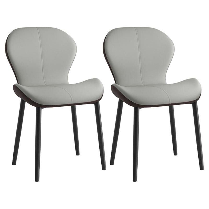 Leather Contemporary Home Side Chair Wingback Matte Finish Dining Chair Grey 2 Piece Set Black Clearhalo ' kitchen&dining_furn' 'Dining Chairs' 'Dining Tables & Seating' 'dining_chair' 'furn' 'furn_dining_chair' 'Furniture' 'furniture_dining_chair' 'Kitchen & Dining Furniture' 'kitchen' 3827233