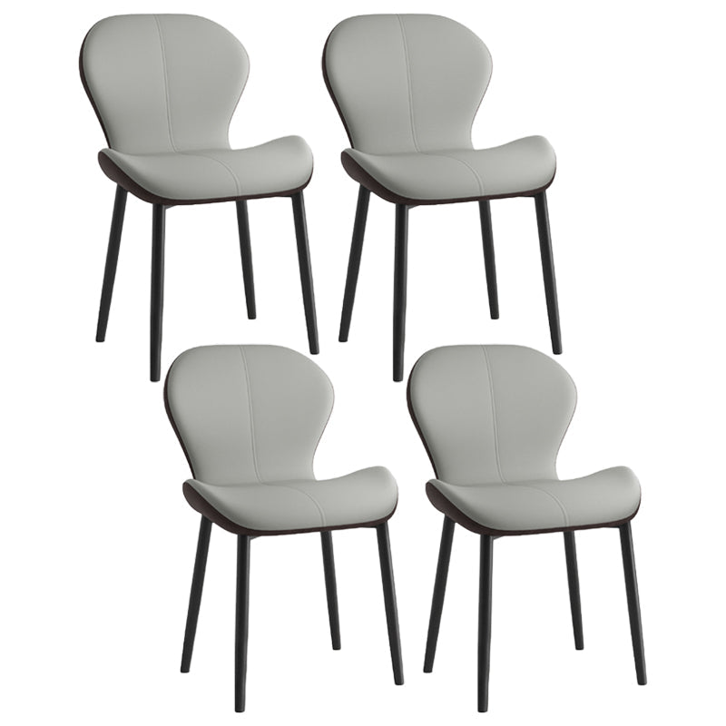 Leather Contemporary Home Side Chair Wingback Matte Finish Dining Chair Grey 4 Piece Set Black Clearhalo ' kitchen&dining_furn' 'Dining Chairs' 'Dining Tables & Seating' 'dining_chair' 'furn' 'furn_dining_chair' 'Furniture' 'furniture_dining_chair' 'Kitchen & Dining Furniture' 'kitchen' 3827235