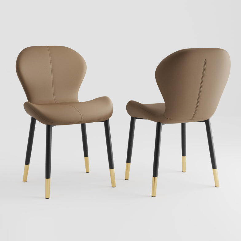 Leather Contemporary Home Side Chair Wingback Matte Finish Dining Chair Clearhalo ' kitchen&dining_furn' 'Dining Chairs' 'Dining Tables & Seating' 'dining_chair' 'furn' 'furn_dining_chair' 'Furniture' 'furniture_dining_chair' 'Kitchen & Dining Furniture' 'kitchen' 3827239