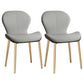 Leather Contemporary Home Side Chair Wingback Matte Finish Dining Chair Grey 2 Piece Set Brass Gold Clearhalo ' kitchen&dining_furn' 'Dining Chairs' 'Dining Tables & Seating' 'dining_chair' 'furn' 'furn_dining_chair' 'Furniture' 'furniture_dining_chair' 'Kitchen & Dining Furniture' 'kitchen' 3827240