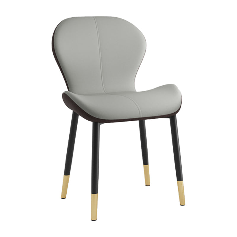 Leather Contemporary Home Side Chair Wingback Matte Finish Dining Chair Grey 1 Piece Black Gold Clearhalo ' kitchen&dining_furn' 'Dining Chairs' 'Dining Tables & Seating' 'dining_chair' 'furn' 'furn_dining_chair' 'Furniture' 'furniture_dining_chair' 'Kitchen & Dining Furniture' 'kitchen' 3827243
