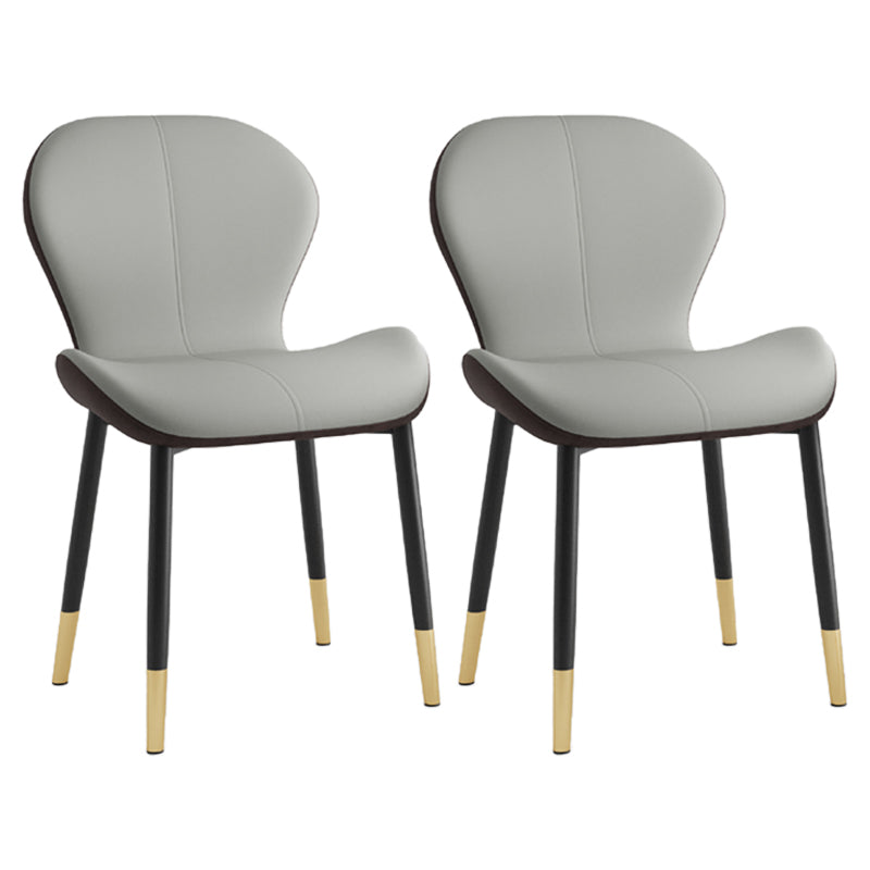 Leather Contemporary Home Side Chair Wingback Matte Finish Dining Chair Grey 2 Piece Set Black Gold Clearhalo ' kitchen&dining_furn' 'Dining Chairs' 'Dining Tables & Seating' 'dining_chair' 'furn' 'furn_dining_chair' 'Furniture' 'furniture_dining_chair' 'Kitchen & Dining Furniture' 'kitchen' 3827246
