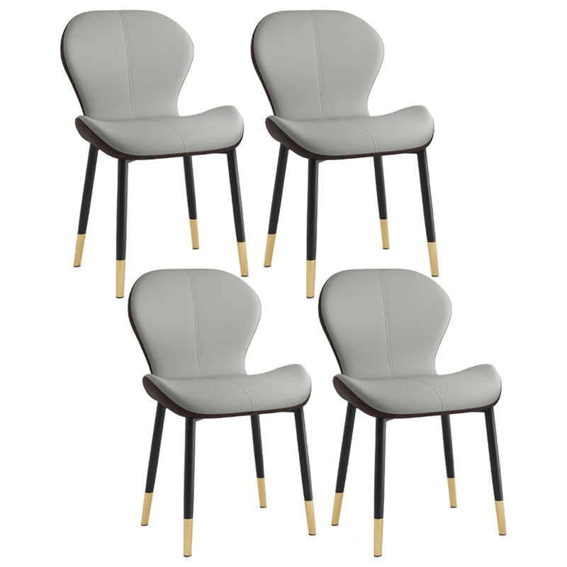 Leather Contemporary Home Side Chair Wingback Matte Finish Dining Chair Grey 4 Piece Set Black Gold Clearhalo ' kitchen&dining_furn' 'Dining Chairs' 'Dining Tables & Seating' 'dining_chair' 'furn' 'furn_dining_chair' 'Furniture' 'furniture_dining_chair' 'Kitchen & Dining Furniture' 'kitchen' 3827247