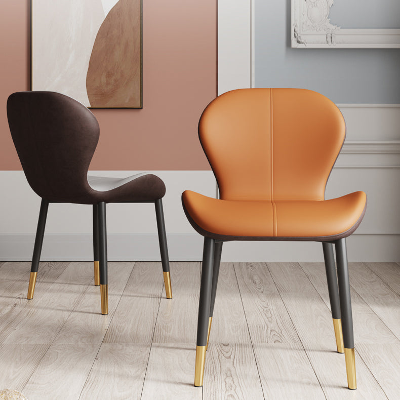 Leather Contemporary Home Side Chair Wingback Matte Finish Dining Chair Clearhalo ' kitchen&dining_furn' 'Dining Chairs' 'Dining Tables & Seating' 'dining_chair' 'furn' 'furn_dining_chair' 'Furniture' 'furniture_dining_chair' 'Kitchen & Dining Furniture' 'kitchen' 3827253