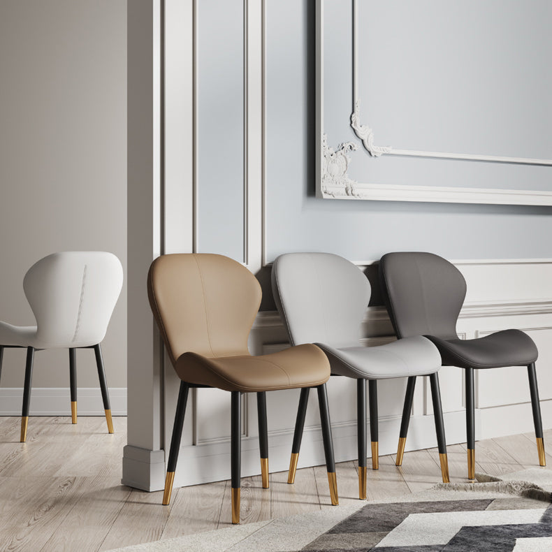 Leather Contemporary Home Side Chair Wingback Matte Finish Dining Chair Clearhalo ' kitchen&dining_furn' 'Dining Chairs' 'Dining Tables & Seating' 'dining_chair' 'furn' 'furn_dining_chair' 'Furniture' 'furniture_dining_chair' 'Kitchen & Dining Furniture' 'kitchen' 3827256