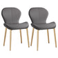 Leather Contemporary Home Side Chair Wingback Matte Finish Dining Chair Dark Gray 2 Piece Set Brass Gold Clearhalo ' kitchen&dining_furn' 'Dining Chairs' 'Dining Tables & Seating' 'dining_chair' 'furn' 'furn_dining_chair' 'Furniture' 'furniture_dining_chair' 'Kitchen & Dining Furniture' 'kitchen' 3827258
