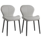 Leather Contemporary Home Side Chair Wingback Matte Finish Dining Chair Light Gray 2 Piece Set Black Clearhalo ' kitchen&dining_furn' 'Dining Chairs' 'Dining Tables & Seating' 'dining_chair' 'furn' 'furn_dining_chair' 'Furniture' 'furniture_dining_chair' 'Kitchen & Dining Furniture' 'kitchen' 3827264