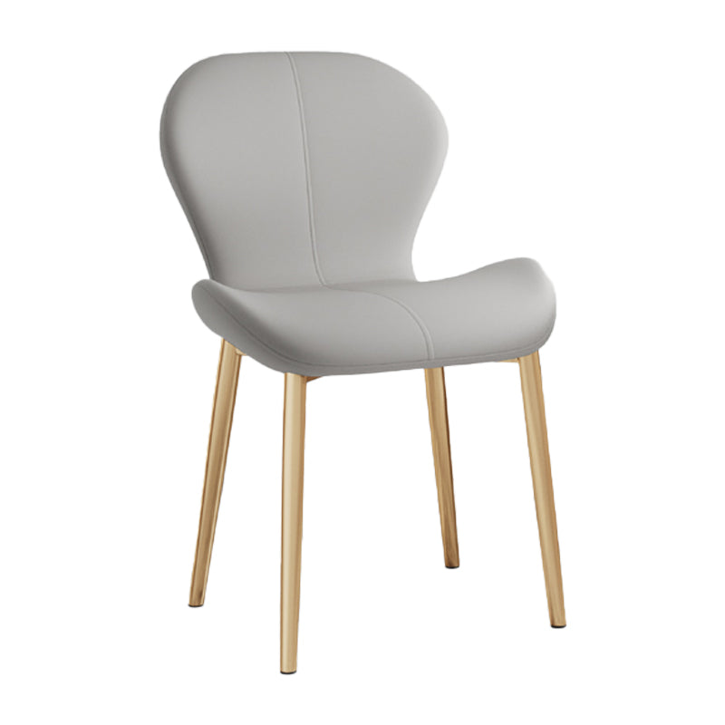 Leather Contemporary Home Side Chair Wingback Matte Finish Dining Chair Light Gray 1 Piece Brass Gold Clearhalo ' kitchen&dining_furn' 'Dining Chairs' 'Dining Tables & Seating' 'dining_chair' 'furn' 'furn_dining_chair' 'Furniture' 'furniture_dining_chair' 'Kitchen & Dining Furniture' 'kitchen' 3827266